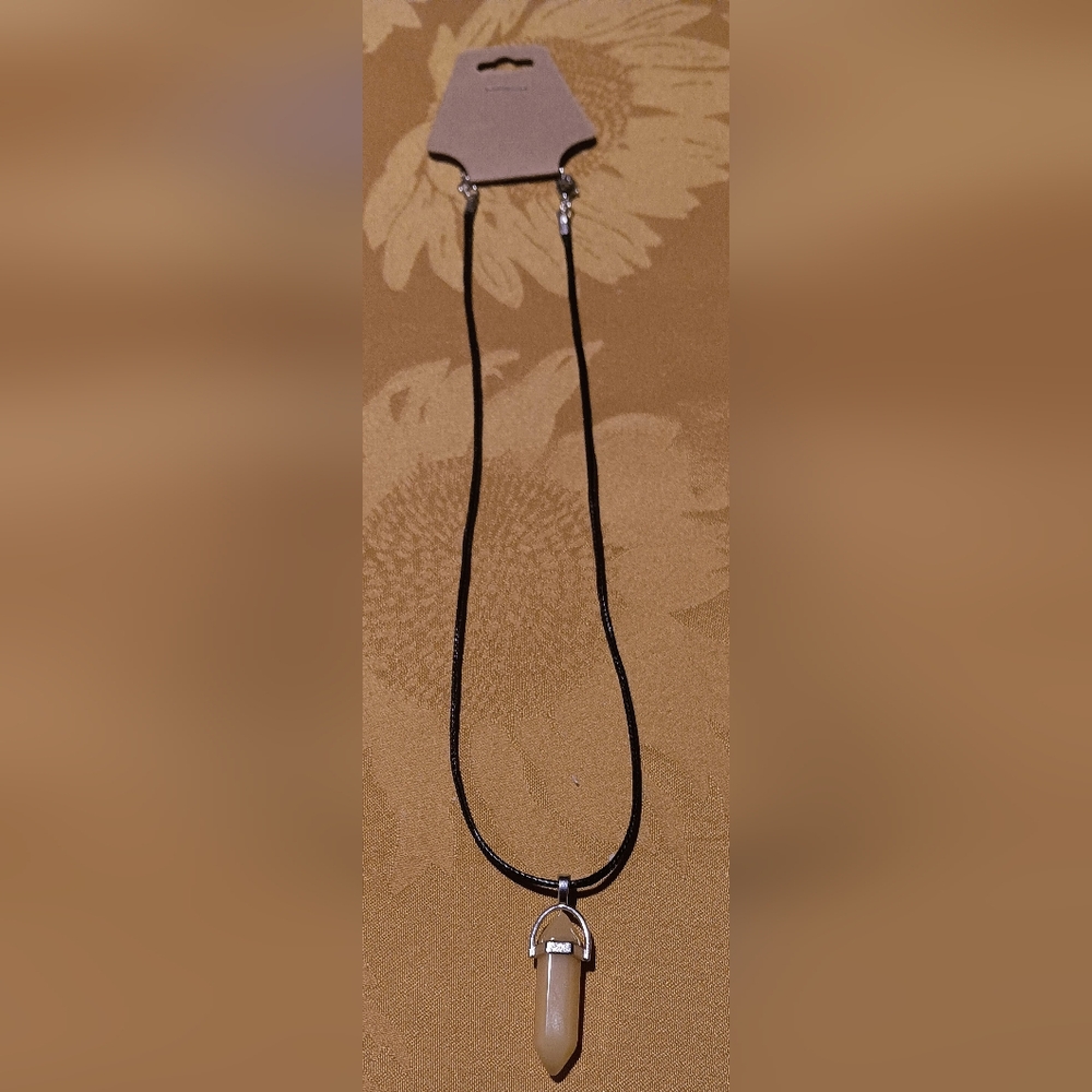 1x Necklace Quartz Chakra Crystal Natural Healing Point Gemstone Pendant Yellow